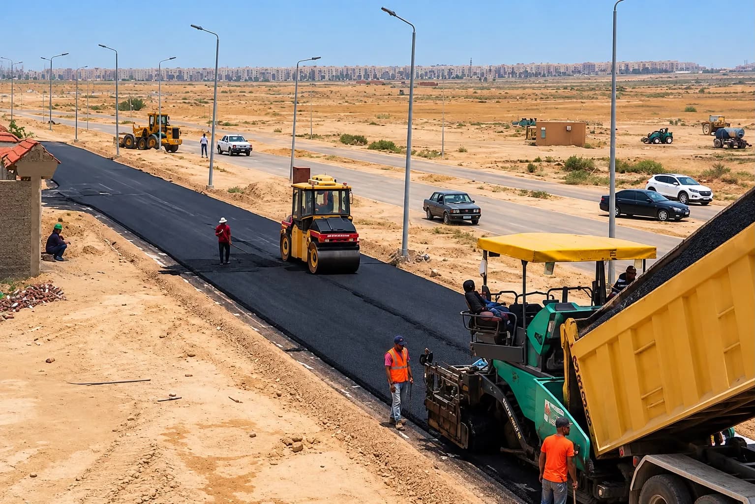 Paving and rolling