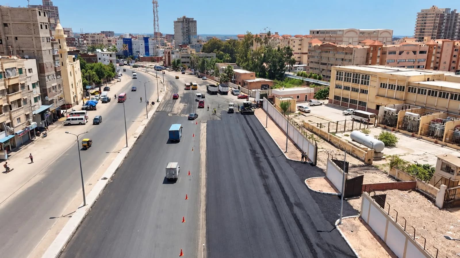 رصف شارع مصطفى كامل — حي المنتزه ثان