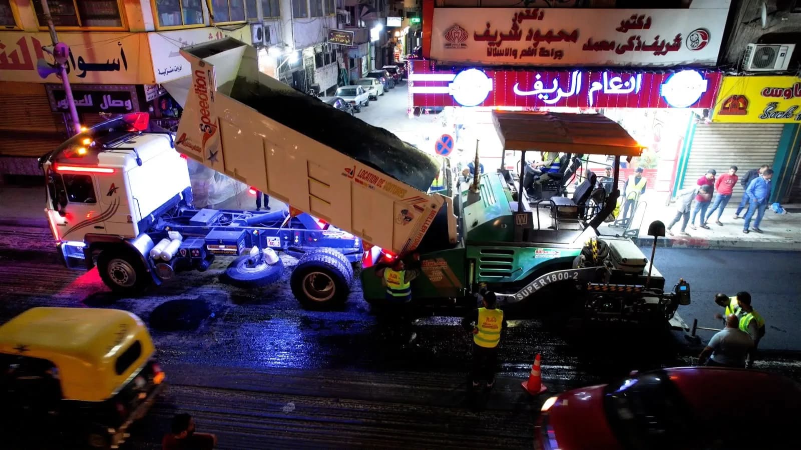 رصف شارع جمال عبد الناصر، في المسافة من كوبري 45 حتى المندرة